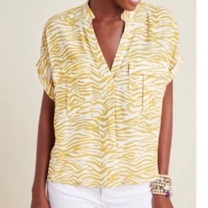 Maeve Anthropologie Women’s L Zebra Print Dolman Sleeve Blouse